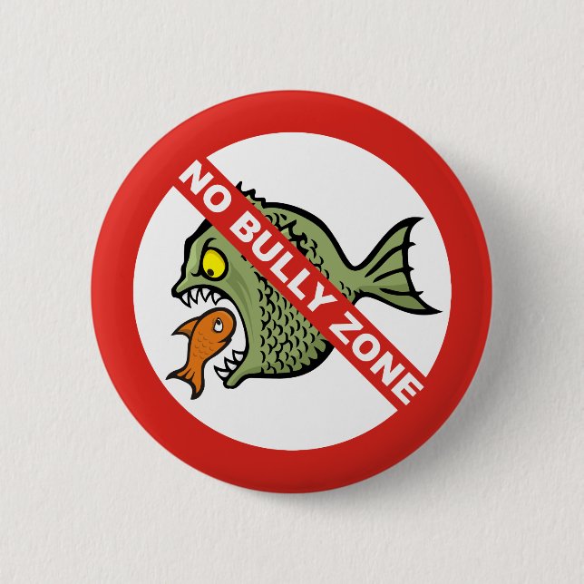 No Bully Zone 2 Inch Round Button (Front)