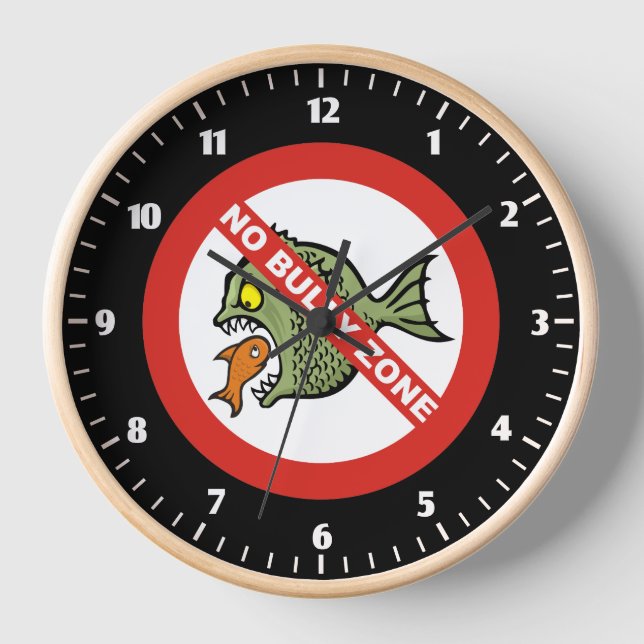 No Bully Zone Large Clock (Front)