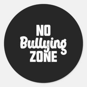 No Bullying Zone Stop Bullying Kindness Orange Classic Round Sticker