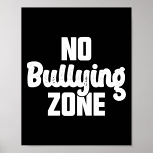 No Bullying Zone Stop Bullying Kindness Orange Poster