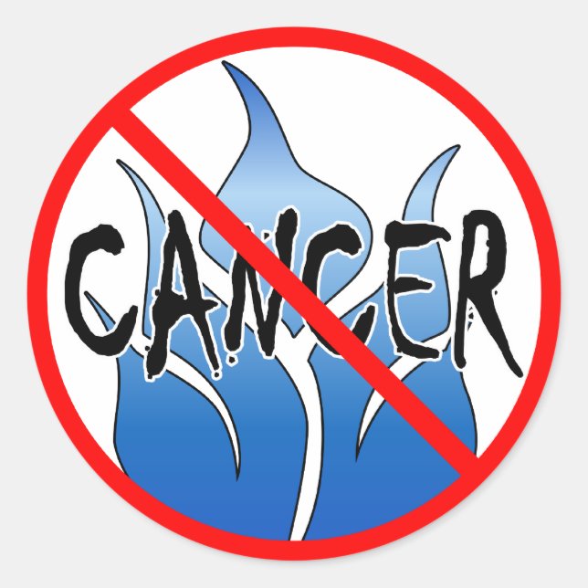 No Cancer Design Classic Round Sticker (Front)