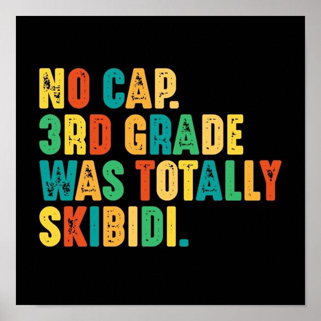 No Cap 3rd Grade Was Totally Skibidi Poster (Front)