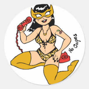 No Capes III Superhéroïne Stickers Pin-Up