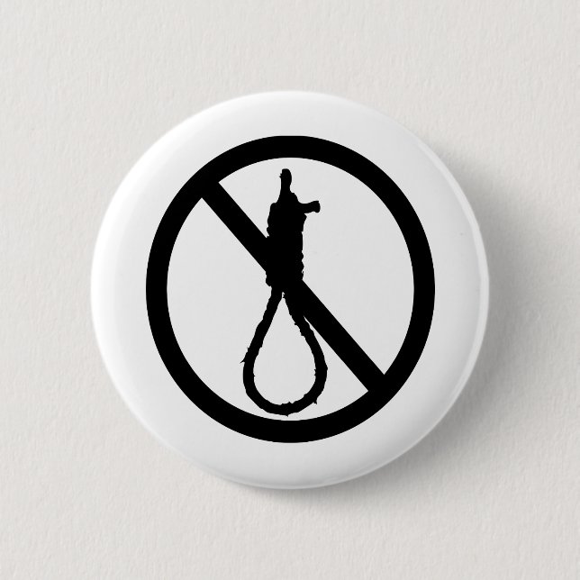 No Capital Punishment Sign 2 Inch Round Button (Front)