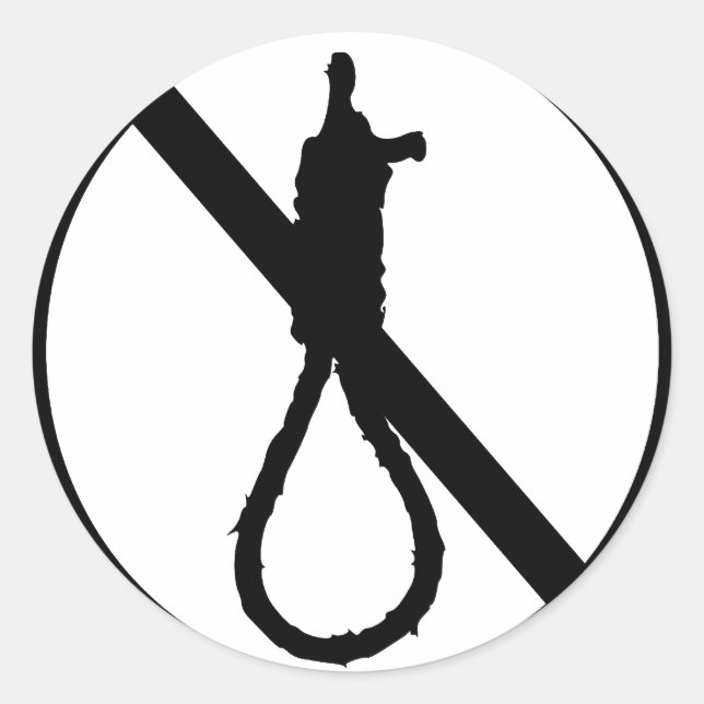 No Capital Punishment Sign Classic Round Sticker (Front)