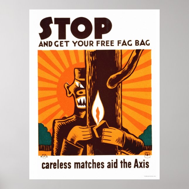 No Careless Matches 1942 WPA Poster (Front)
