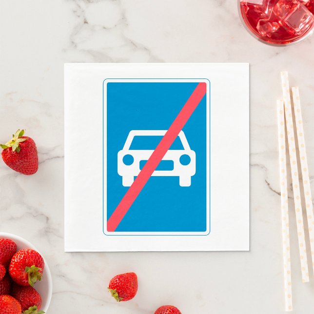 No Cars Sign Napkin (Creator Uploaded)