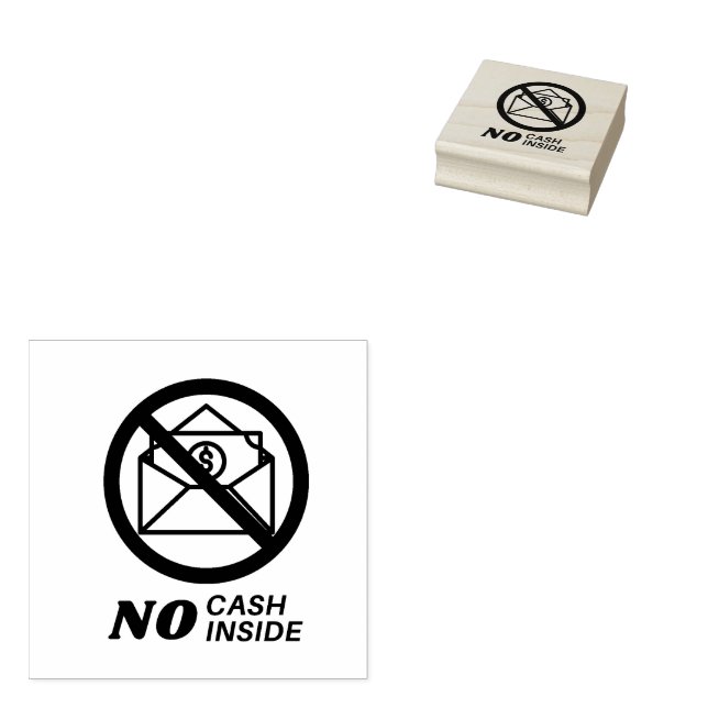 No Cash Inside Rubber Stamp (Stamped)