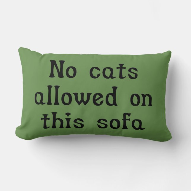 No Cats Allowed on this Sofa Lumbar Pillow (Front)