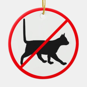 NO Cats Ceramic Ornament