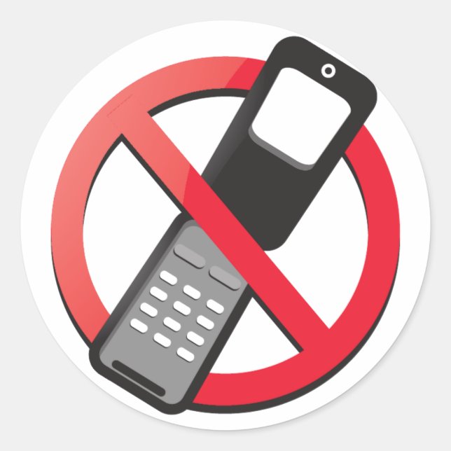 No cell phones allowed classic round sticker (Front)