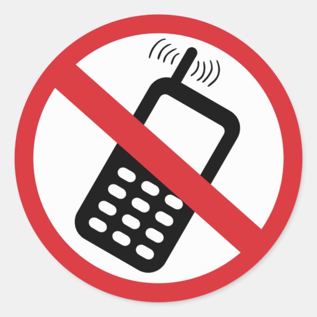 No Cell Phones Classic Round Sticker (Front)