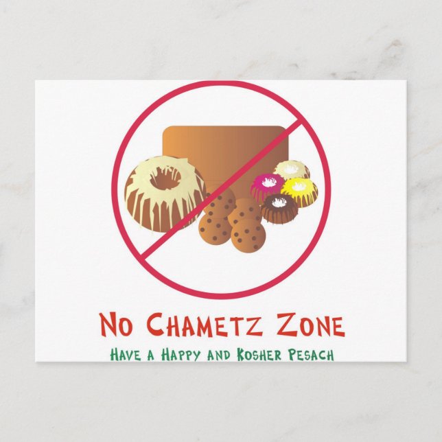 No Chametz Zone Postcard (Front)