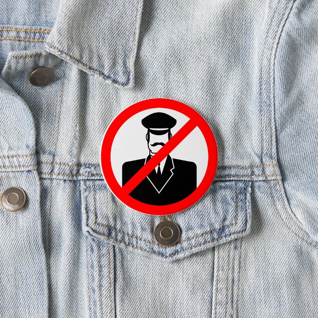No Chauffeur Allowed Symbol Funny Warning 3 Inch Round Button (Creator Uploaded)