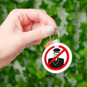 No Chauffeur Allowed Symbol Funny Warning Keychain