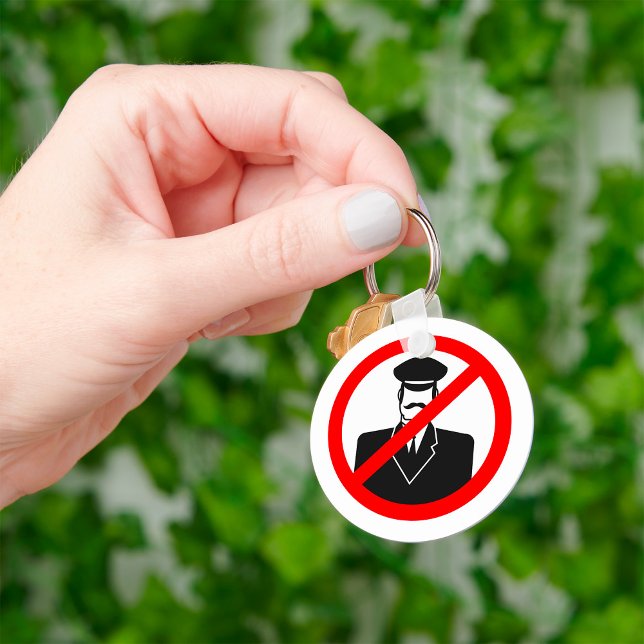 No Chauffeur Allowed Symbol Funny Warning Keychain (Creator Uploaded)