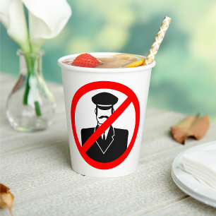 No Chauffeur Allowed Symbol Funny Warning Paper Cups