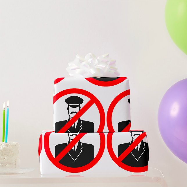 No Chauffeur Allowed Symbol Funny Warning Wrapping Paper (Creator Uploaded)