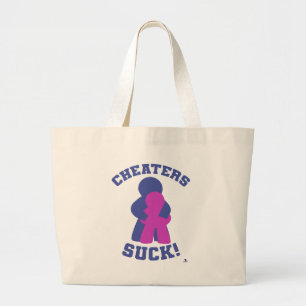 No Cheaters Board Game Meme Humor Design Large Tote Bag