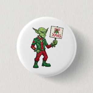 No Christmas – Rebel Alien Style 1 Inch Round Button