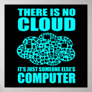 No Cloud Computer IT Tech Software Programmer Geek Poster