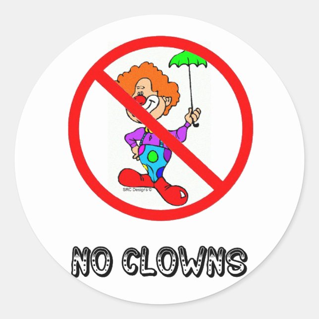 NO CLOWNS STICKER (Front)