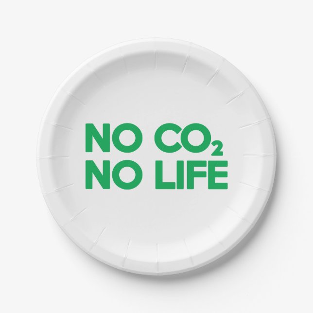 NO CO2 NO LIFE PAPER PLATE (Front)