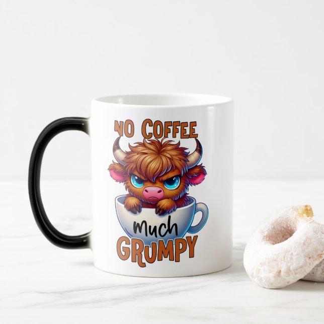 No Coffee Much Grumpy  Magic Mug (With Donut)