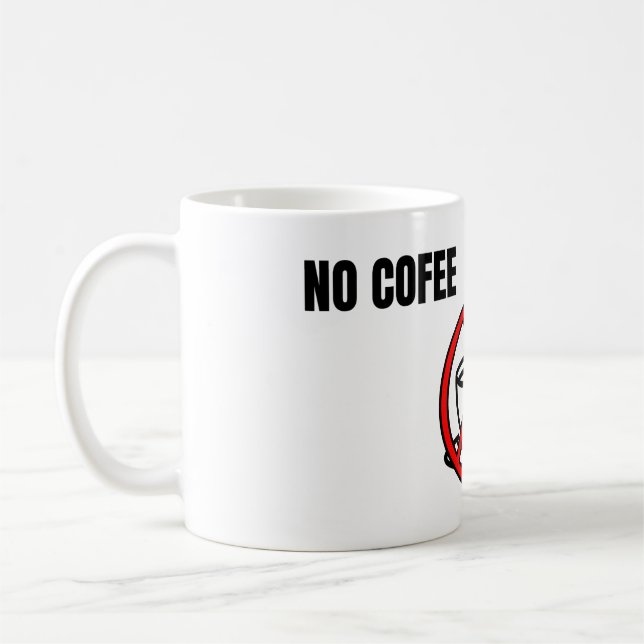 No Coffee No Trading Minimal Humor Design Coffee Mug (Left)