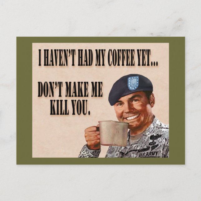 No Coffee Yet Postcard (Front)