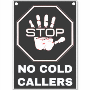 No Cold Callers (Stop Calls & Junk Mail) Black 