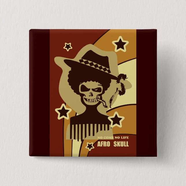 NO COMB NO LIFE 2 INCH SQUARE BUTTON (Front)
