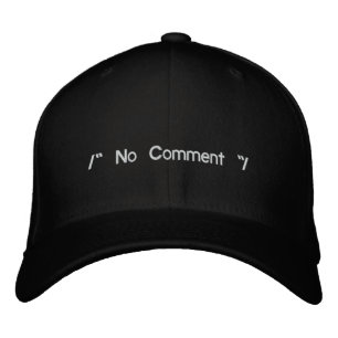 No Comment Embroidered Hat