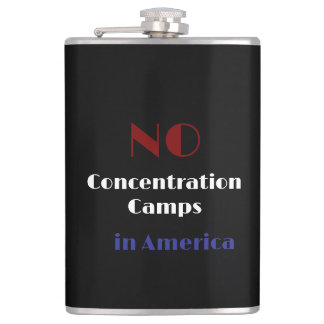 No concentration camps in America Hip Flask