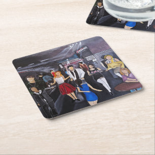 No Control Painting by Alfred Fox Square Paper Coaster