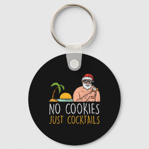 No Cookies Just Tails Santa Beach Christmas In Jul Keychain