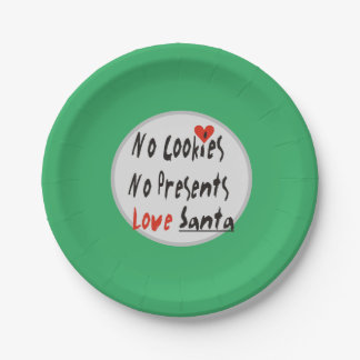No Cookies, No Presents Paper Plate