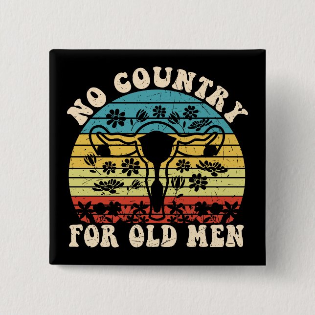 No Country For Old Man Uterus 2 Inch Square Button (Front)