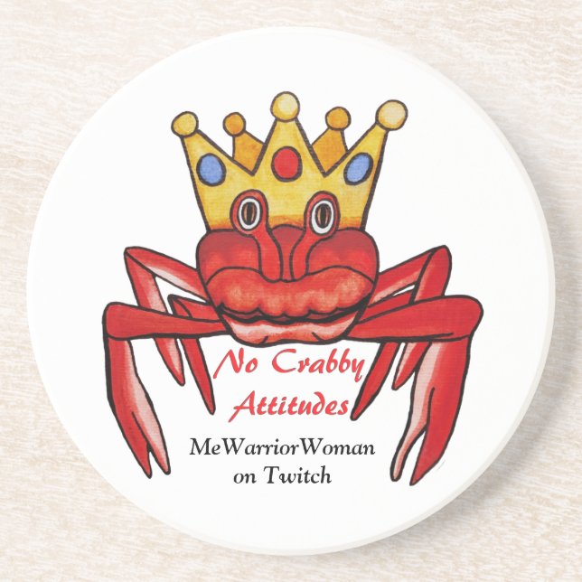 No Crabby Attitude, MeWarriorWoman on Twitch Coaster (Front)