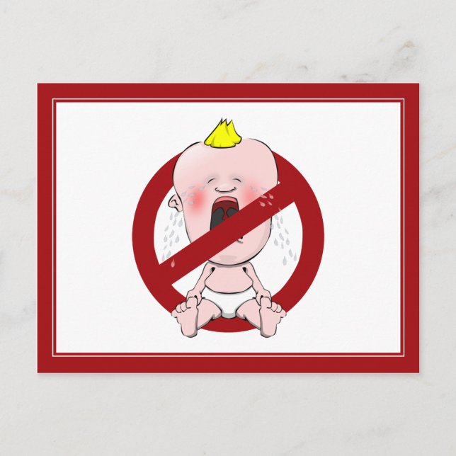 NO CRY BABIES POSTCARD (Front)