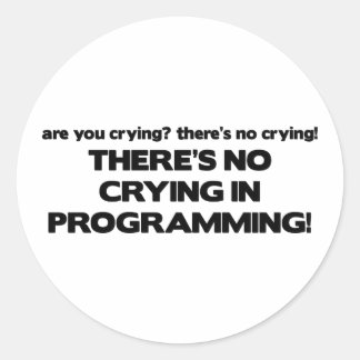 No Crying in Programming Classic Round Sticker
