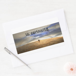 "No cure for curiosity" Inspirational Quote Sticker