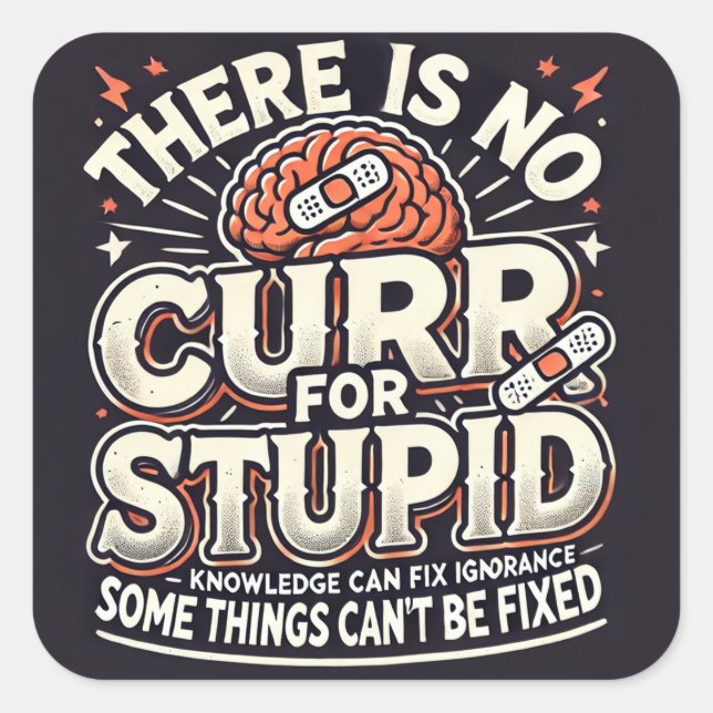 no cure for stupid square sticker (Front)