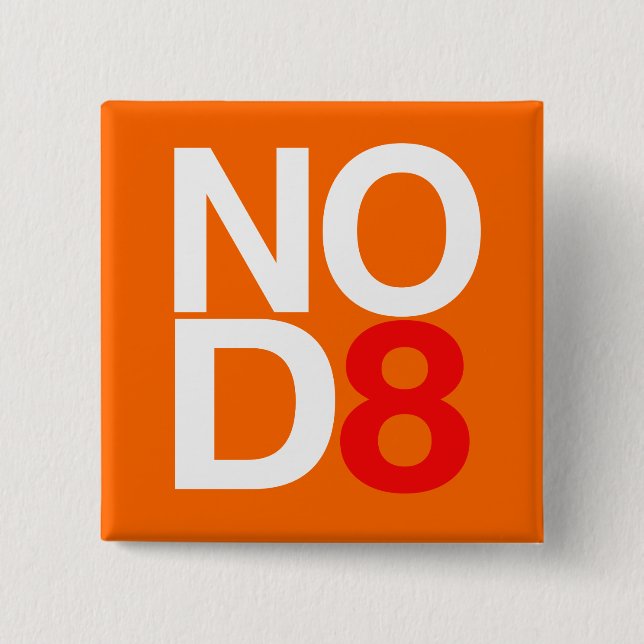 NO D8 2 INCH SQUARE BUTTON (Front)