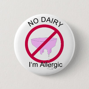 No Dairy 2 Inch Round Button