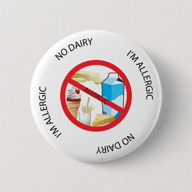 No Dairy Allergy Alert Button (Front)