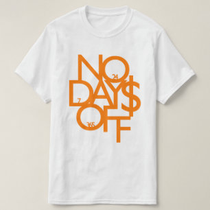 No Days Off White/Orange T-Shirt