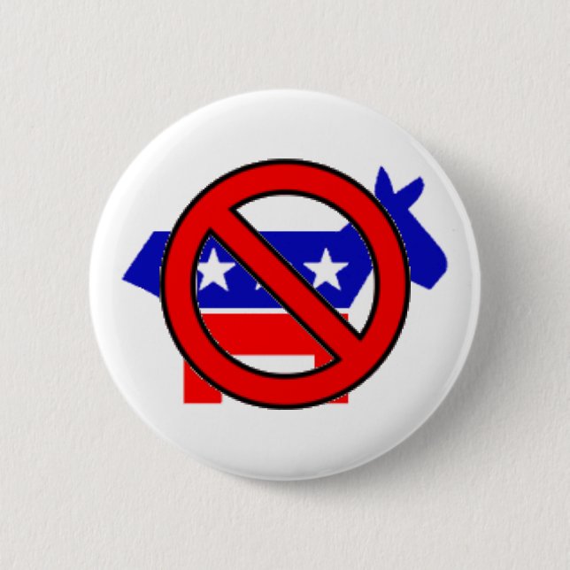 No Democrats 2 Inch Round Button (Front)