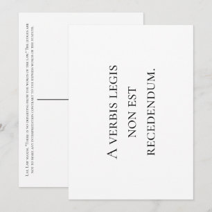No Departing From the Words of the Law. Note Card
