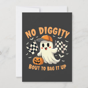No Diggity Bout to Bag It Up Halloween Ghost Invitation